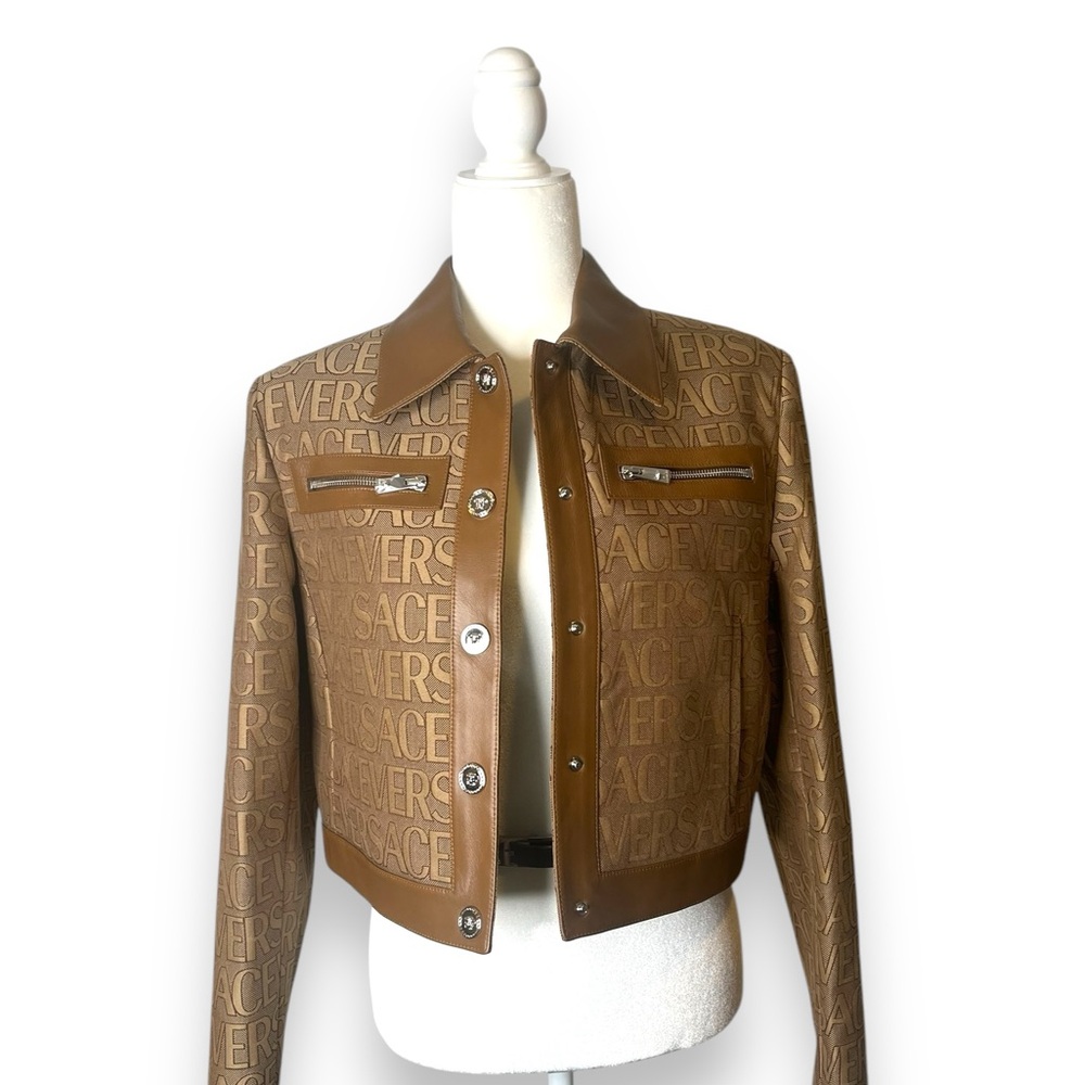 NWT Versace Tan Leather Jacket for Women